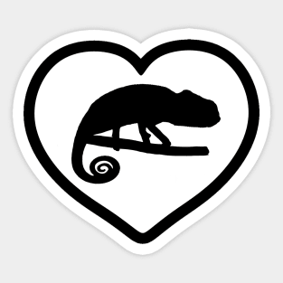 Black Heart Chameleon for Chameleon Lovers Sticker